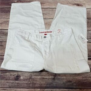 Lucky Brand Jeans Womens 14/32 White Wide Leg High Rise Crop Denim NEW 1834
